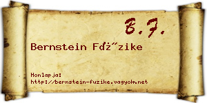 Bernstein Füzike névjegykártya